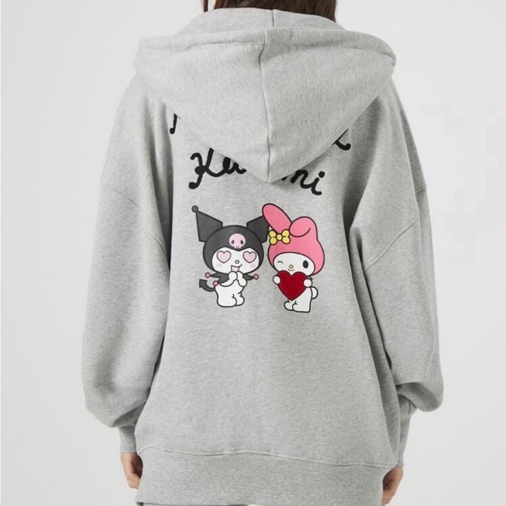 Forever 21 Hello kitty my melody & KUROMI zip up hoodie new
